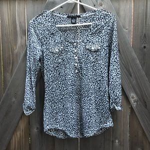 89th & Madison 3/4 sleeve cheetah print blouse